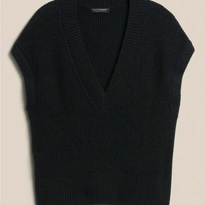 New with Price Tag Banana Republic Oversized Merino Wool Sweater Vest Navy XL